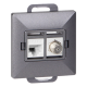 GNIAZDO POJEDYNCZE TYPU F + 1x RJ45 PODTYNKOWE PEARL ORNO OR-OE-7718/A IP20