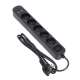 LISTWA PRZECIWPRZEPIĘCIOWA 5x2P+Z Virone PS-6/B/1,5M + 2xUSB PŁASKA WTYCZKA