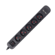 LISTWA PRZECIWPRZEPIĘCIOWA 5x2P+Z Virone PS-6/B/1,5M + 2xUSB PŁASKA WTYCZKA