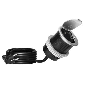 GNIAZDO MEBLOWE ORNO OR-GM-9040(GS) Ø6cm KABEL 1,9m 1xUSB SCHUKO