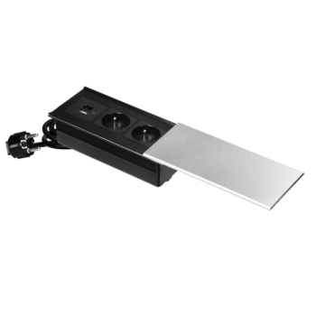 GNIAZDO MEBLOWE PODWÓJNE ORNO OR-GM-9043/G KABEL 1,8m 2xUSB