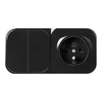 ŁĄCZNIK ŚWIECZNIKOWY + GNIAZDO POJEDYNCZE NATYNKOWE ToDo ORNO OR-OE-7207/2/B/10 IP20 2P+Z 10 SZT.