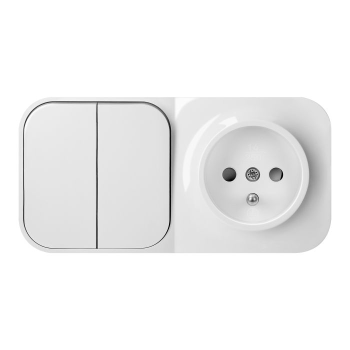 ŁĄCZNIK ŚWIECZNIKOWY + GNIAZDO POJEDYNCZE NATYNKOWE ToDo ORNO OR-OE-7207/2/W/10 IP20 2P+Z 10 SZT.