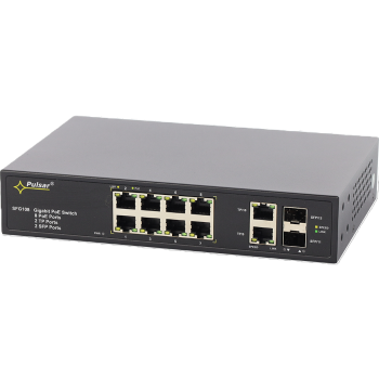 SWITCH PoE 12-PORTOWY BEZ ZASILACZA DO 8 KAMER IP PULSAR SFG108WP