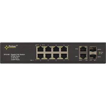 SWITCH PoE 12-PORTOWY BEZ ZASILACZA DO 8 KAMER IP PULSAR SFG108WP