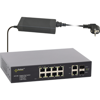 PULSAR SWITCH PoE 12-PORTOWY SFG108 DO 8 KAMER IP