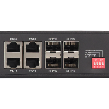 24-PORTOWY SWITCH PoE PULSAR SFG120WP-BT BEZ ZASILACZA DO 16 KAMER IP