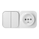 ŁĄCZNIK ŚWIECZNIKOWY + GNIAZDO POJEDYNCZE NATYNKOWE ToDo ORNO OR-OE-7207/2/W/10 IP20 2P+Z 10 SZT.